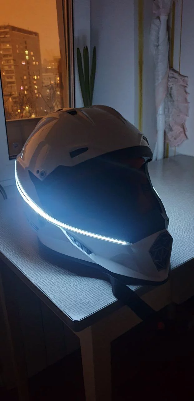 Helmet and backlight - My, Better at home, Backlight, Helmet, With your own hands, Longpost