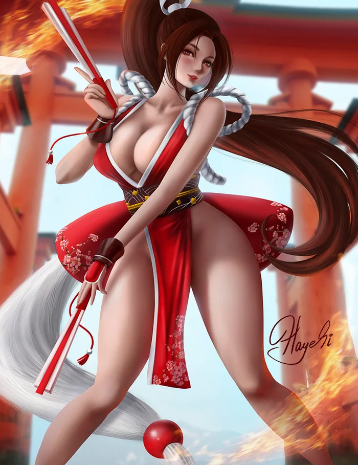 Mai Shiranui - NSFW, Hand-drawn erotica, Erotic, Art, The king of fighters, Mai Shiranui, Hayes-Irina