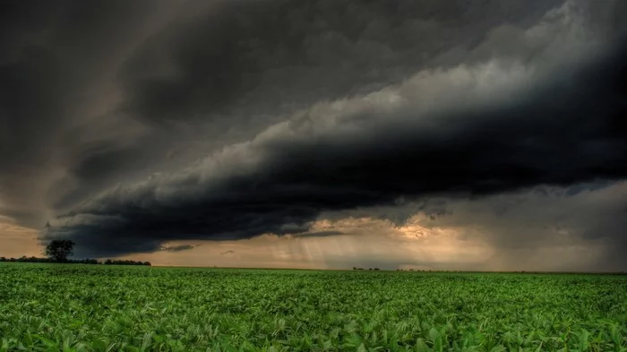 Element. Great and terrible - USA, Nature, The clouds, Mainly cloudy, Thunderstorm, Desktop wallpaper, The photo