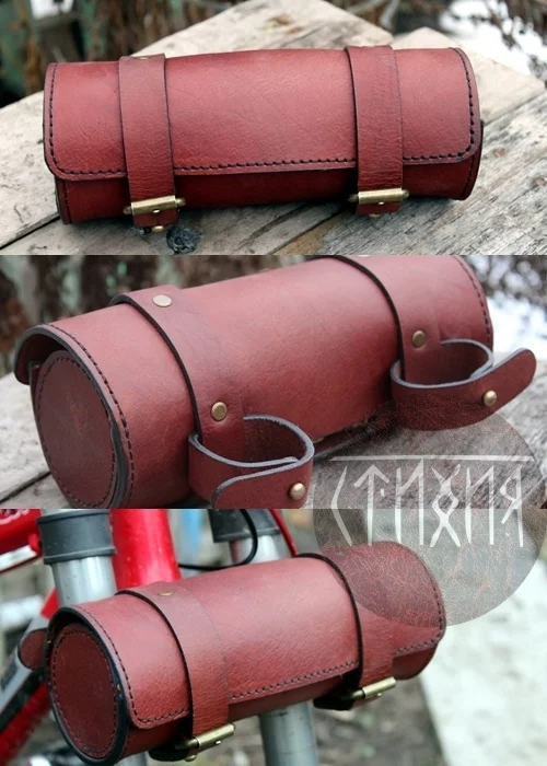 Leather bicycle saddlebags and saddle - My, Leather, Chest, Saddle, Needlework without process, Leather craft, Leather products, Handmade, Longpost