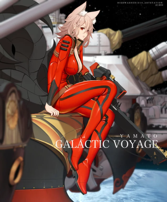 Space BattleshipYamato fandesign for Azur Lane - Art, Anime art, Azur lane, Yamato, Dishwasher1910, Boobs