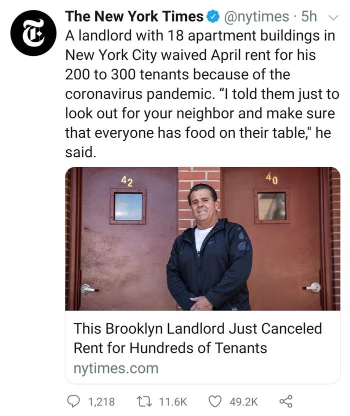 Commendable - New York Times, Rent, Rent, Landlord, Tenant, Payment, Longpost, Screenshot