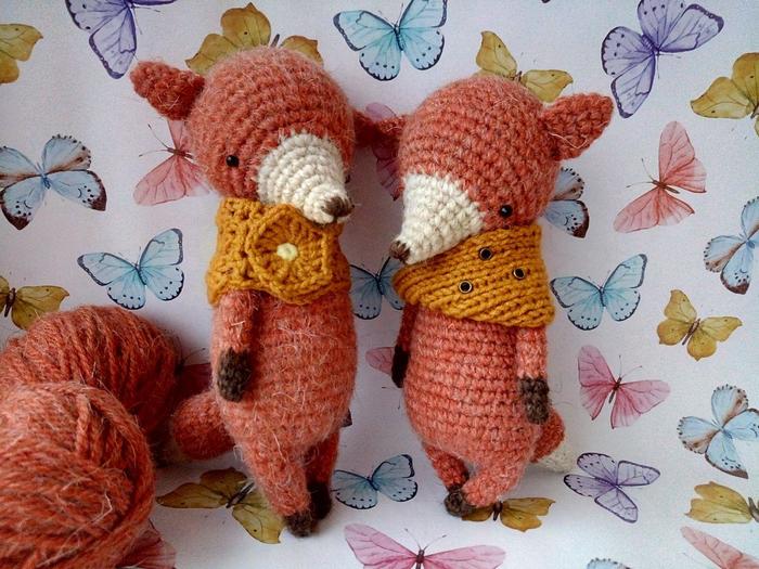 Fox sisters - My, Amigurumi, Toys, Handmade, Saratov, Crochet, Self-isolation