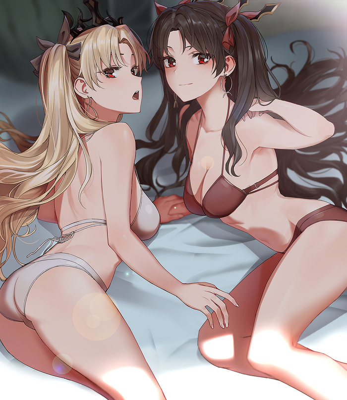 FGO Girls , Anime Art, Fate Grand Order, Ishtar, Ereshkigal,  , , 