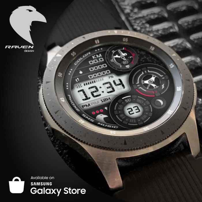 Raven-    Samsung Galaxy Watch , , , Samsung, Samsung Galaxy, Watchface,  , Samsung galaxy Watch