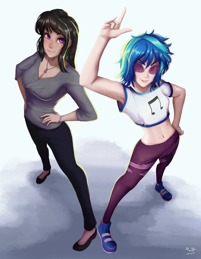 Duo - My little pony, Octavia melody, Vinyl scratch, The-park, Humanization