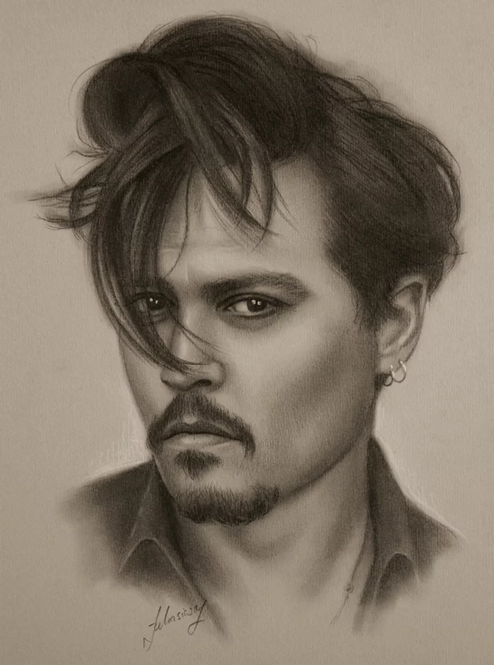 Johnny Depp - Drawing, Pencil drawing, Actors and actresses, Johnny Depp