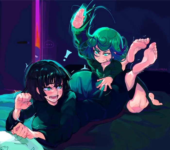 Older sister punishes younger - NSFW, Onepunchman, Anime art, Tatsumaki, Fubuki, Anime