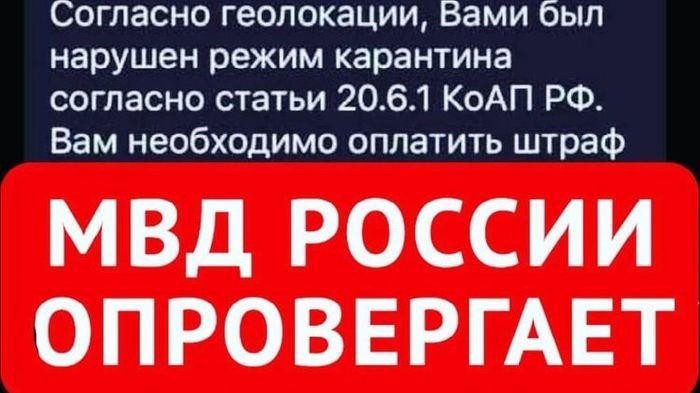 Россиянам начали приходить ложные смс о штрафах за нарушение самоизоляции - Москва, МВД, Штраф, Самоизоляция, Коронавирус, Aif, СМС, Мошенничество