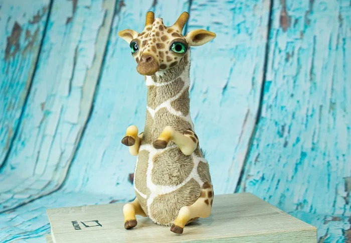 Giraffe - My, Giraffe, Author's toy, Polymer clay, Needlework without process, Longpost