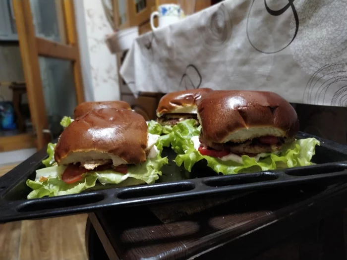 I made burgers and... - My, Burger, The photo, Quarantine, Pork, Brioche, Longpost