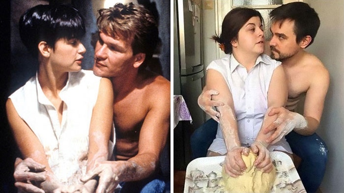 The couple decided to recreate scenes from films - Movies, Longpost, Scene from the movie, Imitation