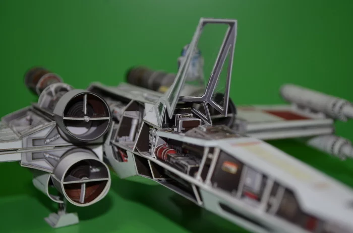 Звёздный истребитель T-65 «X-wing» - Моё, Papercraft, Да пребудет с тобой сила, Star Wars, Времяпрепровождение, R2-D2, Космос, Длиннопост