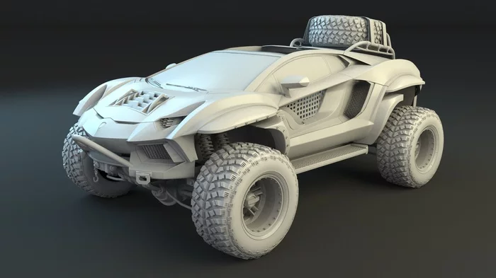 Lamborghini aventador off road - My, Lamborghini, Aventador, Offroad, 3DS max, Computer graphics, Corona render