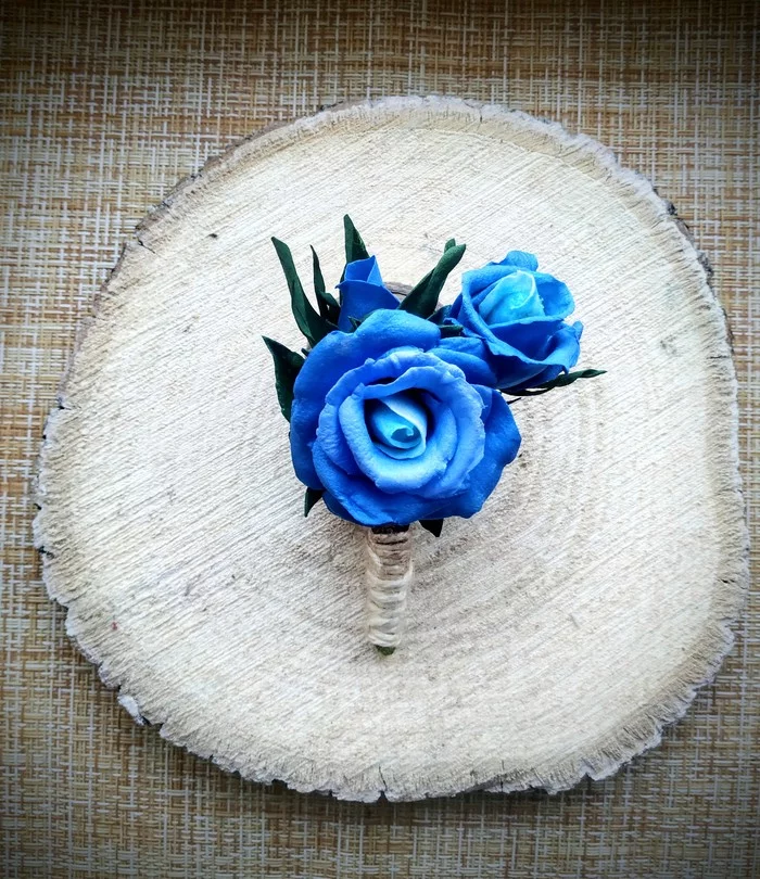 Blue roses of Nivellen - My, Needlework without process, the Rose, Nivellen, Foamiran, Decoration, Flowers, The Witcher: Last Wish, Longpost