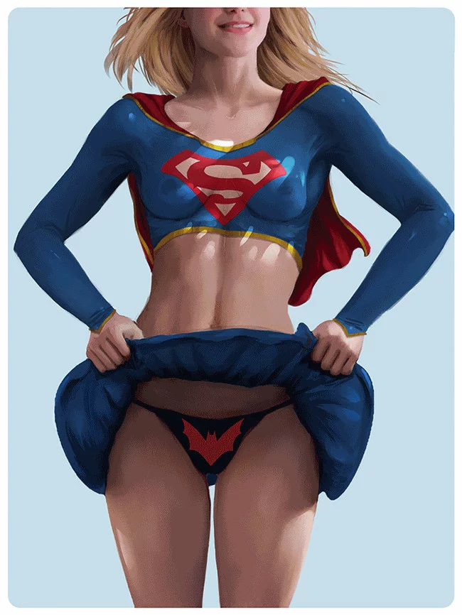 Supergirl's Secret - NSFW, Superheroes, Supergirl, Underwear, Nipples, Blonde, Heartbreakeh, Erotic