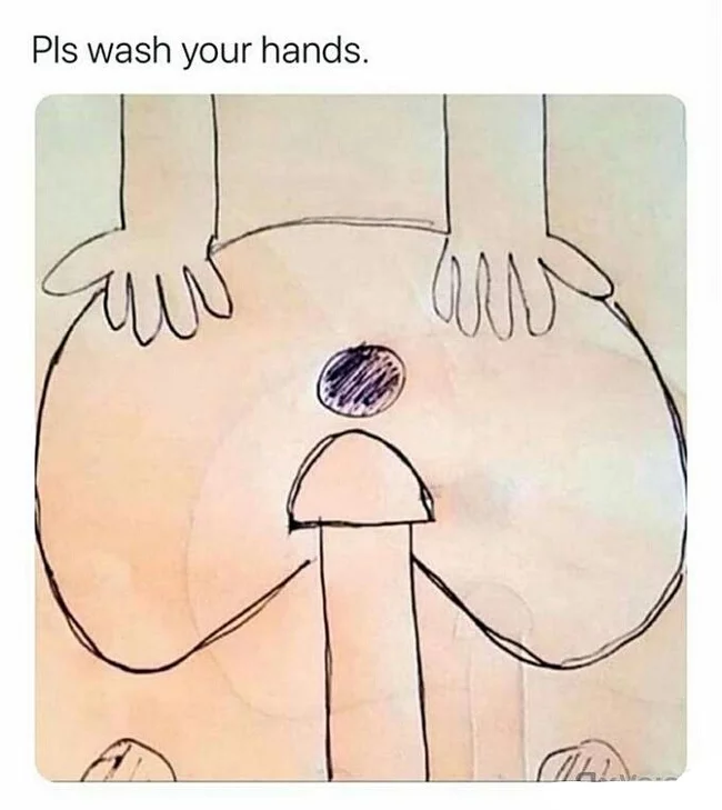 Please wash your hands - Hygiene, Booty, Drawing, Ambiguity, It seemed, Sink