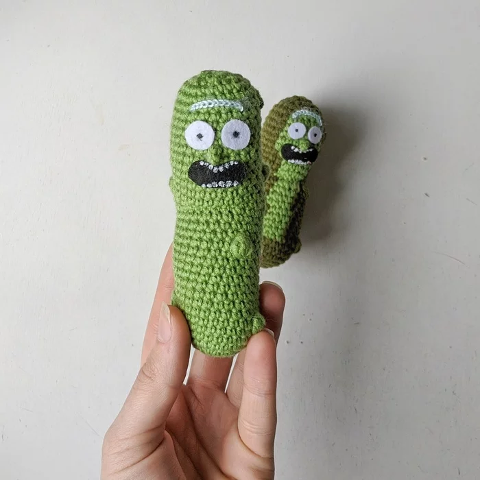 Pickle Rick. Take 2 - My, Rick gherkin, Crochet, Needlework without process, Knitted toys, Rick and Morty