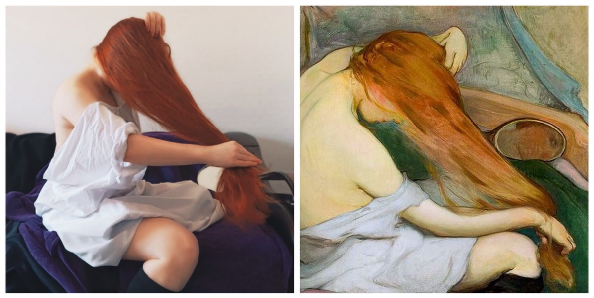 Жена была рыжей. Дега женщина расчесывающая волосы. Картина Дега рыжая. Волосы картина.