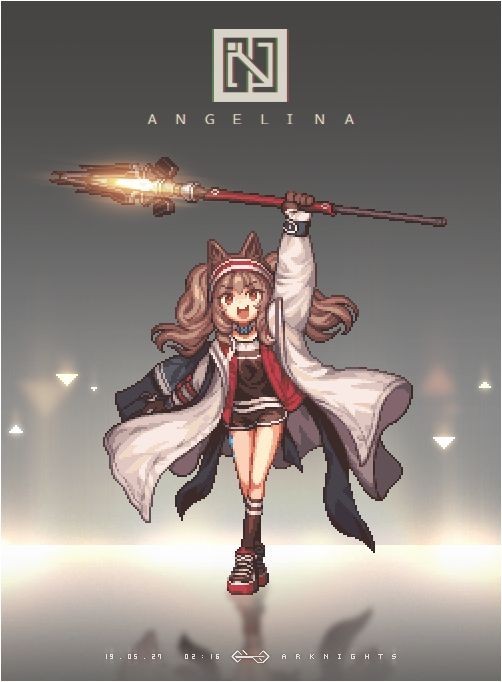 Arknights| Angelina - Аниме, Anime Art, Angelina, Pixel Art, Angelina (Arknights)