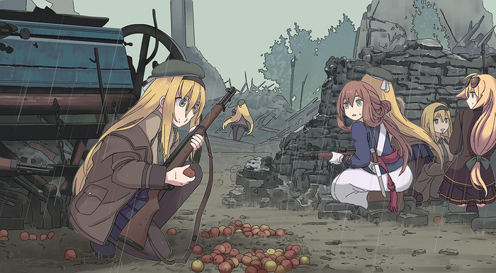    ,   , Girls Frontline, Anime Art, Pixiv, M1 garand, Springfield, M1918 bar
