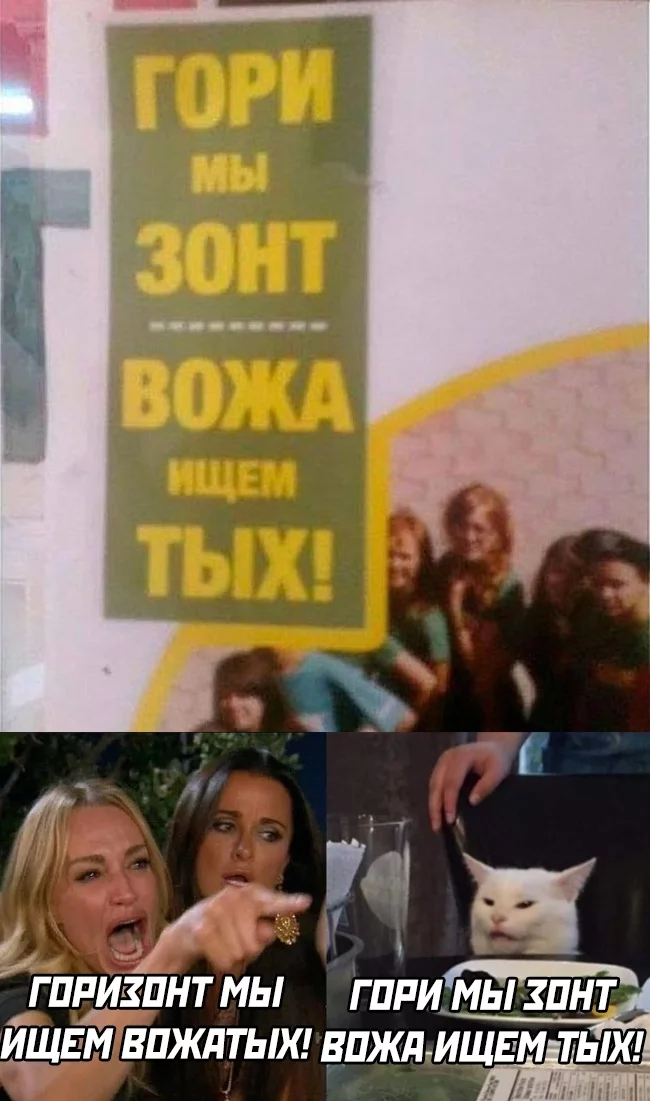 The designer was clearly drunk - Memes, Two women yell at the cat, Humor, Social networks, Rock ebol