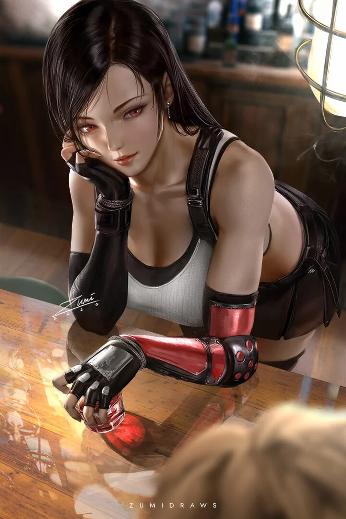 Tifa Lockhart - Арт, Фан-Арт, Final Fantasy VII, Tifa Lockhart, Zumidraws, Девушки, Game Art