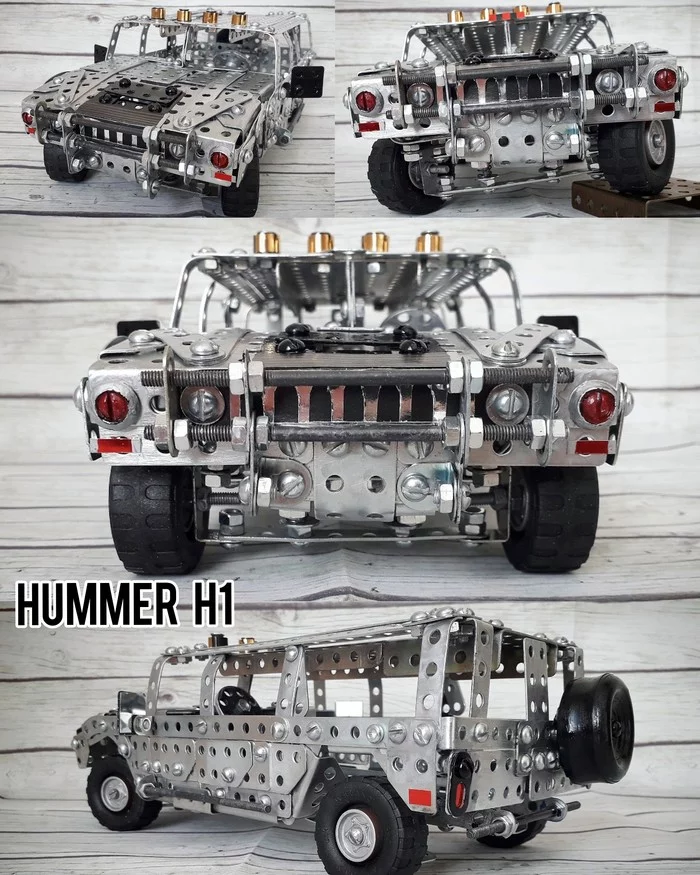 Hummer H1 from a metal construction set - My, Hummer, 4x4, SUV, Jeep, Modeling, Constructor, Homemade