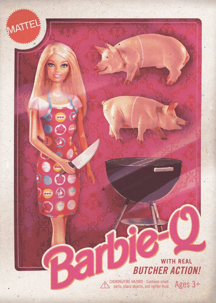 Barbie Q. Gotta prepare girls for real life - Doll, Barbie, Kit, Pig, Butcher, B-B-Q, Knife, Mattel