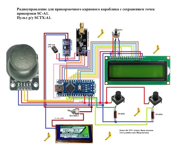 Radio control for bait carp boat with autopilot. SC-A2. Arduino. With my own hands. Second version - My, Arduino, Carp Boat, Autopilot, With your own hands, Homemade, Modeling, Video, Longpost