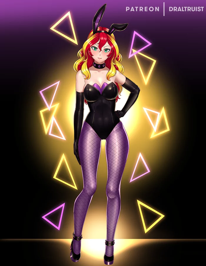 Sunset bunny - My little pony, PonyArt, Equestria girls, Sunset shimmer, MLP Edge, Bunnysuit, Draltruist