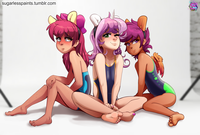  My Little Pony, Applebloom, Scootaloo, Sweetie Belle, Sugarlesspaints, 