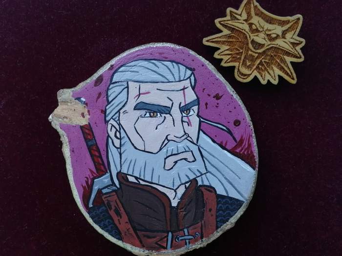 My wooden Witcher magnets - My, Magnet, Acrylic, With your own hands, Witcher, Longpost