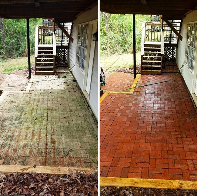 A pressure washer can work wonders. - High pressure washer, Paving stones, Purity, Longpost, Before and after, It Was-It Was