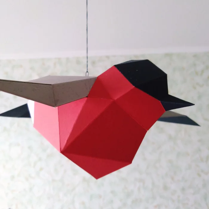 Paper modeling: even more low-poly models - My, Needlework without process, Papercraft, Husky, Tyrannosaurus, Peacock, Longpost