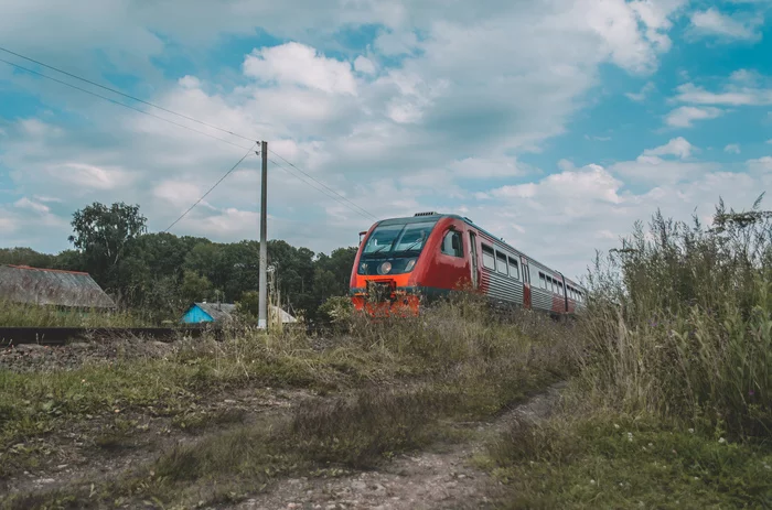 Rail bus in Perrushevo - My, Rail bus, Railway, Russian Railways, Kaluga