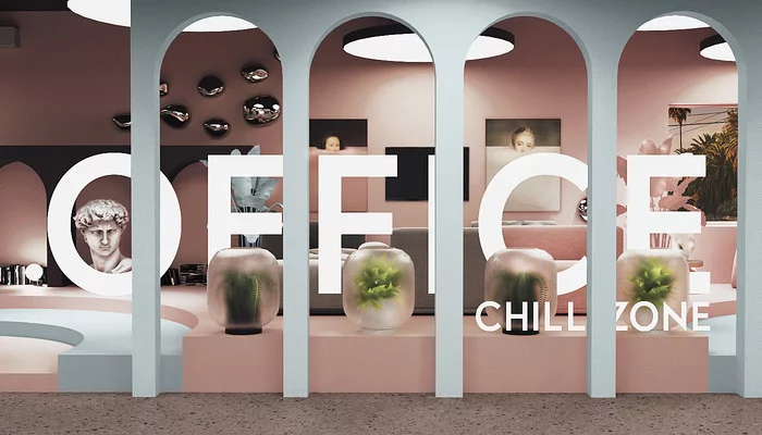 Office Chill Zone Interior - My, Office, Interior, Media, Selfie, Concept, Ottoman, Design, Plants, Longpost