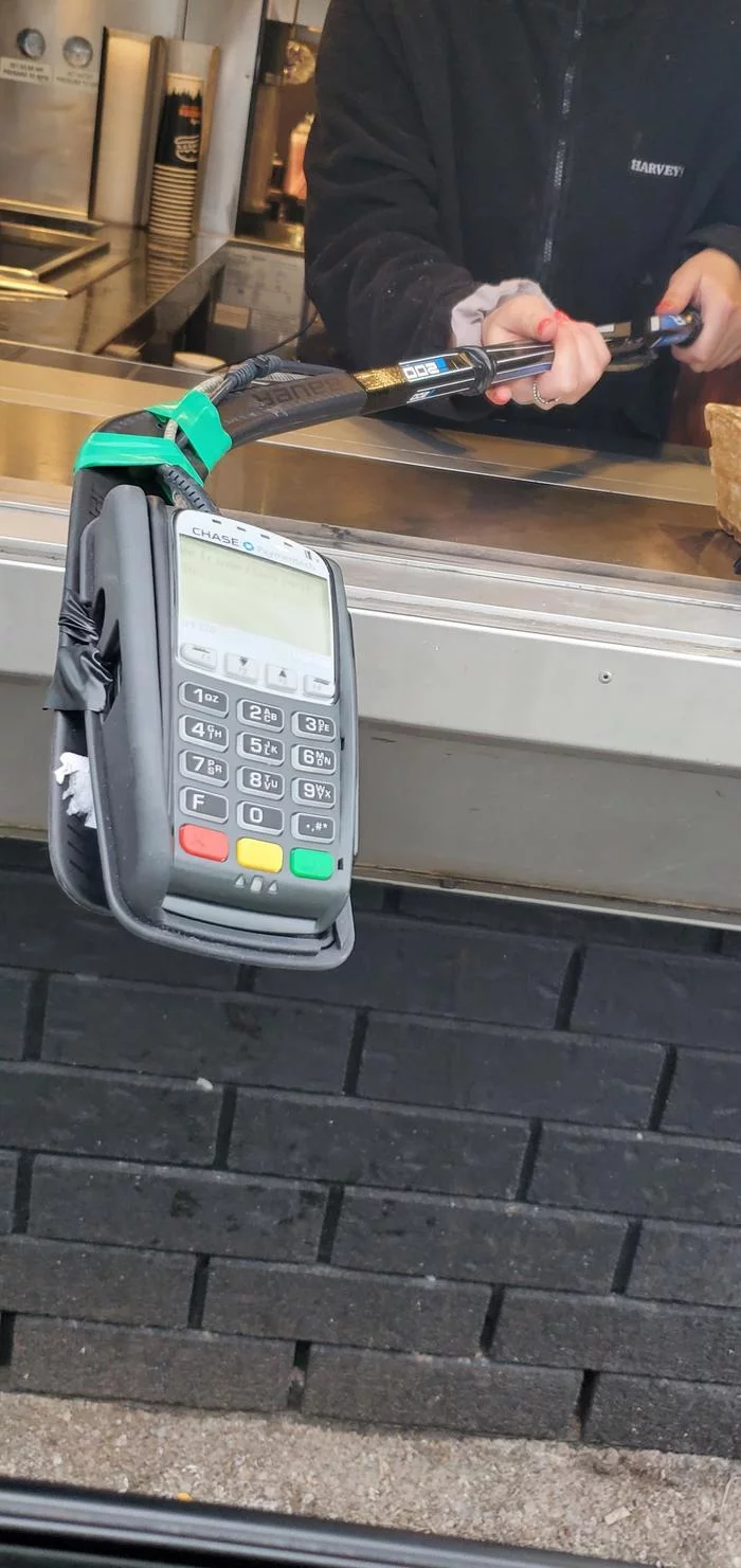 Meanwhile at the Canadian drive-thru - Canada, Terminal, Payment, Fast food, Hockey stick, Social distance