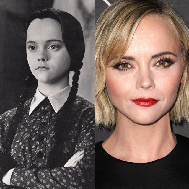 Celebrity Gothic Characters Then and Now - Celebrities, Actors and actresses, Movies, Serials, Longpost, Angelica Huston, Mortisha Addams, Elvira mistress of darkness, Wensday Addams, Christina Ricci, Winona Ryder