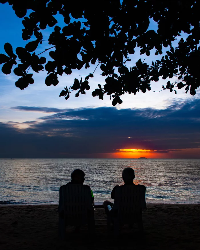 Two friends - My, Sunset, Sea, The photo, Canon, Sky, Friends, friendship, Thailand