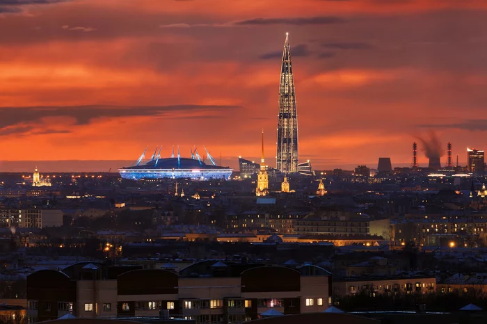 St. Petersburg Stadium, Lakhta Center and Peter and Paul Cathedral - My, The photo, Town, Saint Petersburg, Lakhta Center, Peter and Paul Cathedral, Stadium