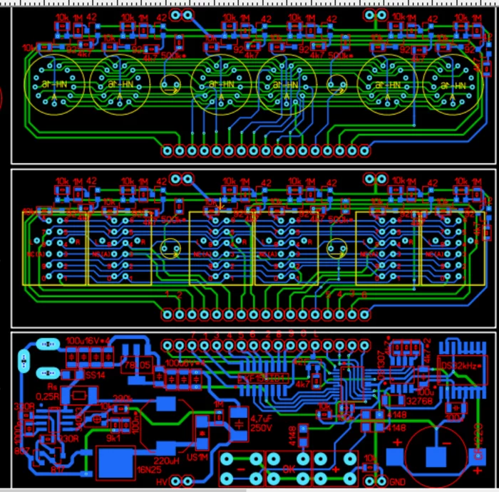 The second version of the clock on NL-5870 lamps - My, Nixie clock, Retro, Clock, Lamp clock, With your own hands, Longpost, Needlework with process