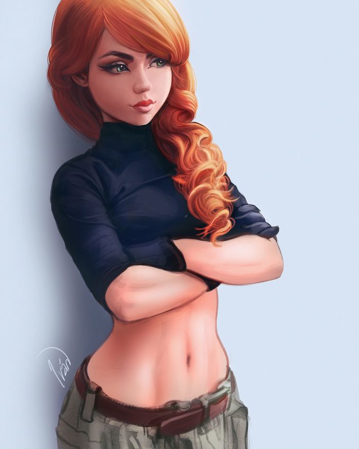 Kim Possible - Drawing, Kim Five-with-plus, Redheads, Ivan Talavera