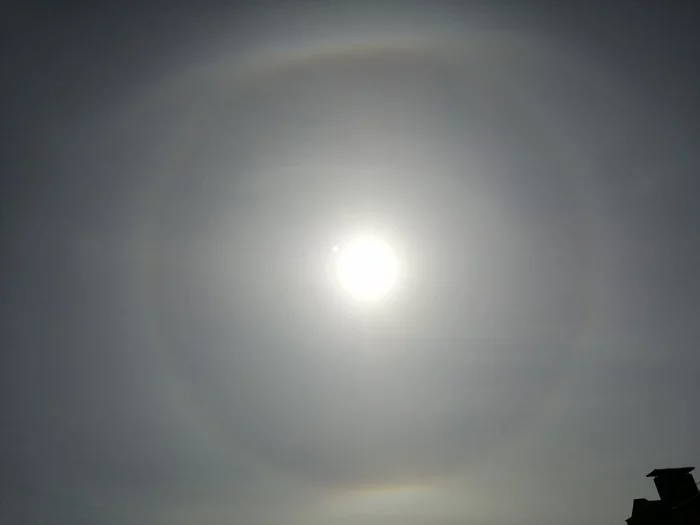 solar halo - My, The sun, Halo, UFO, What's this?, No rating, Longpost