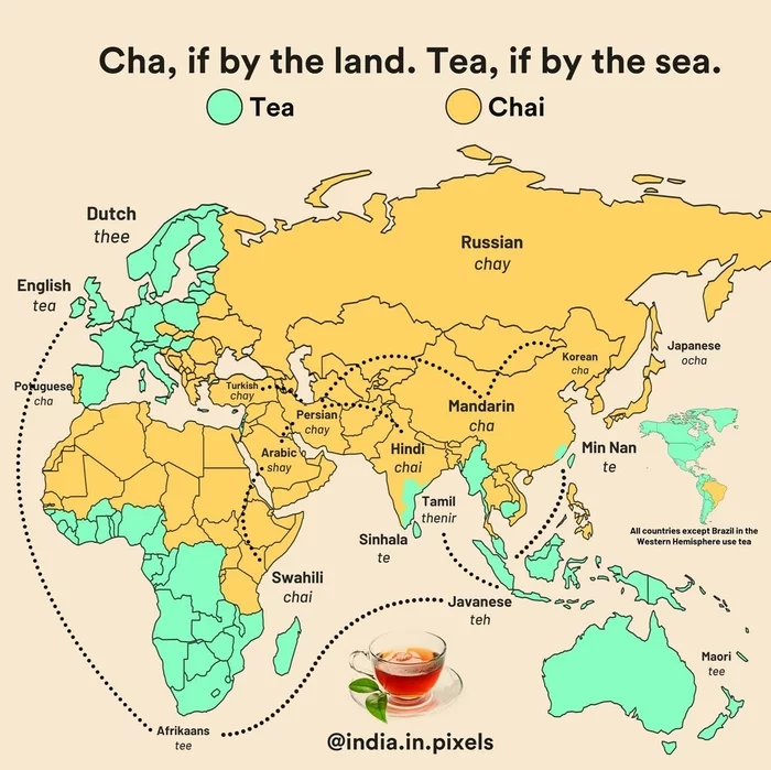 Origin of the words Tea and Tea - The words, Tea, New for me