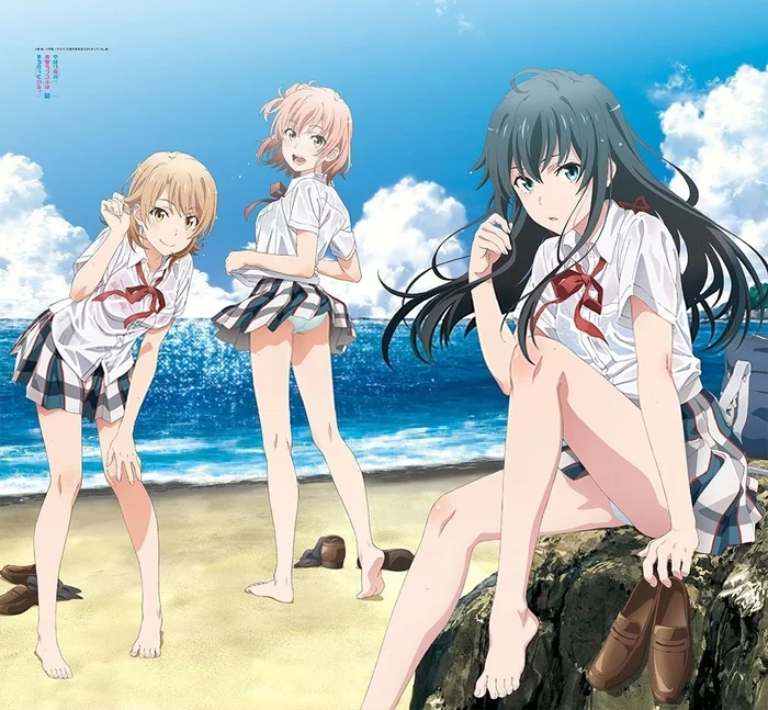 Oregairu - NSFW, Oregairu, Yukino Yukinoshita, Isshiki Iroha, Yuigahama Yui, Anime art, Anime, Pantsu, Beach