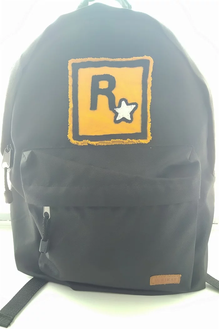 I put a badge on my backpack - My, Rockstar, Stripe, Needlework, Longpost