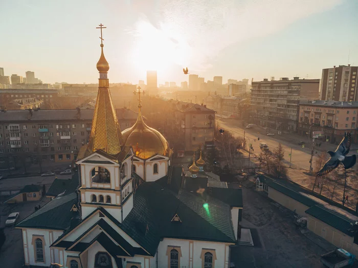 Temples of Novosibirsk! The ringing of the Ascension Cathedral, from a drone. 4K - My, Temple, Drone, news, Novosibirsk, Video, Longpost, ROC