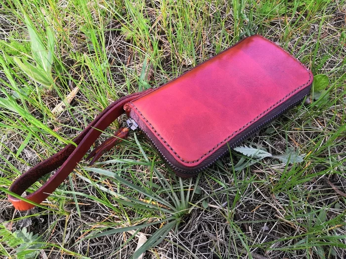 Zipper or wallet with a zipper - My, Natural leather, Handmade, Wallet, Zipper, Hand seam, Longpost