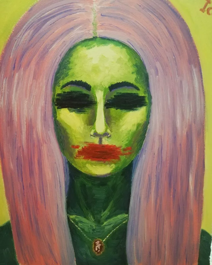 I have one job... - Girls, beauty, Beautiful girl, Oil painting, Artist, My
